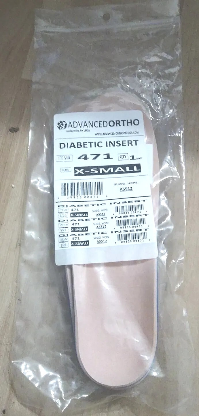 NEW AdvancedOrtho Extra-Small (XS) Diabetic Shoe Insole Insert
