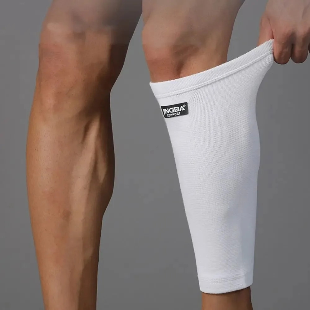 1Pc White Calf Support Knitting Shin Splint & Calf Protector Damping Compression