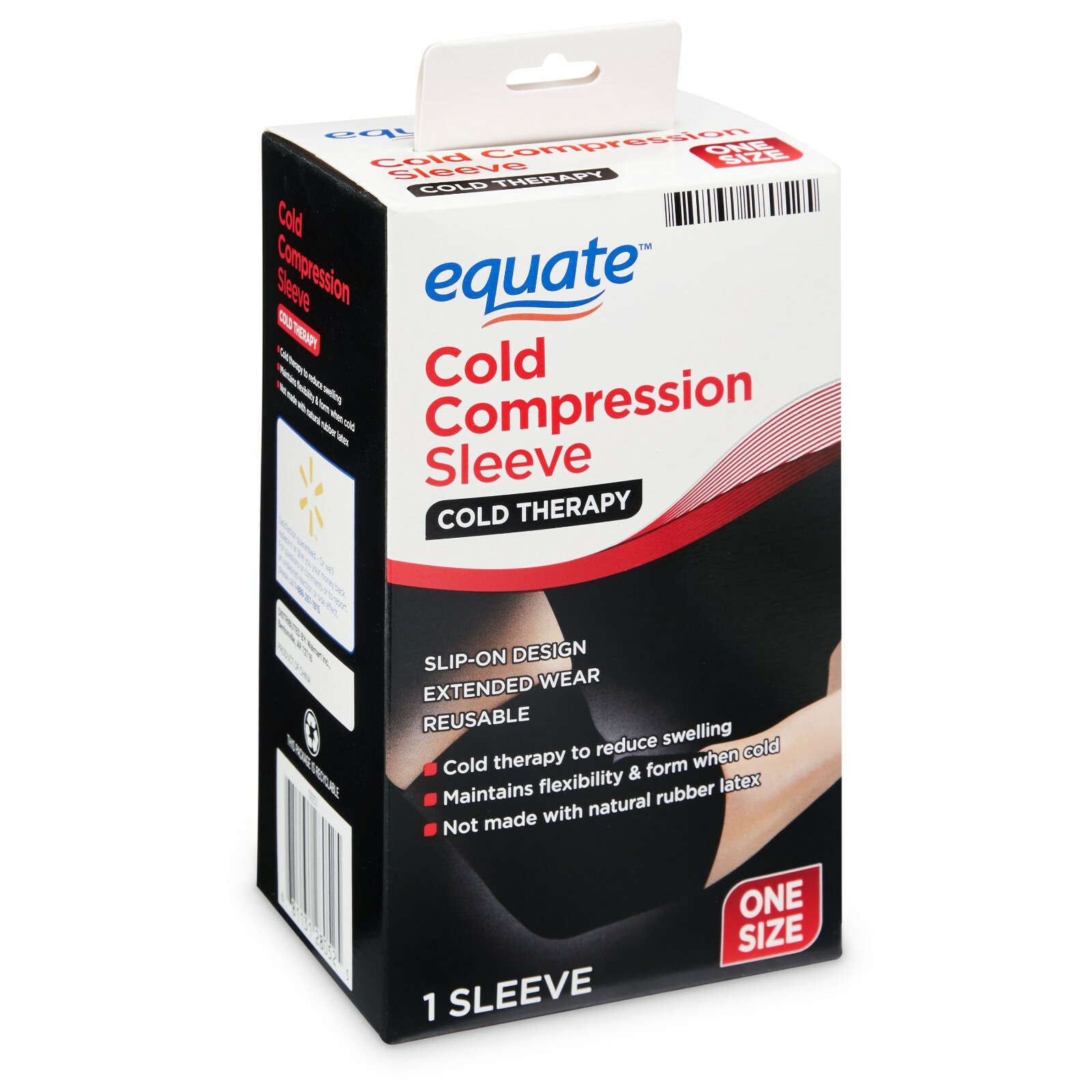 Equate Unisex Black Cold Swelling Therapy Compression Slip-on Sleeve One Size