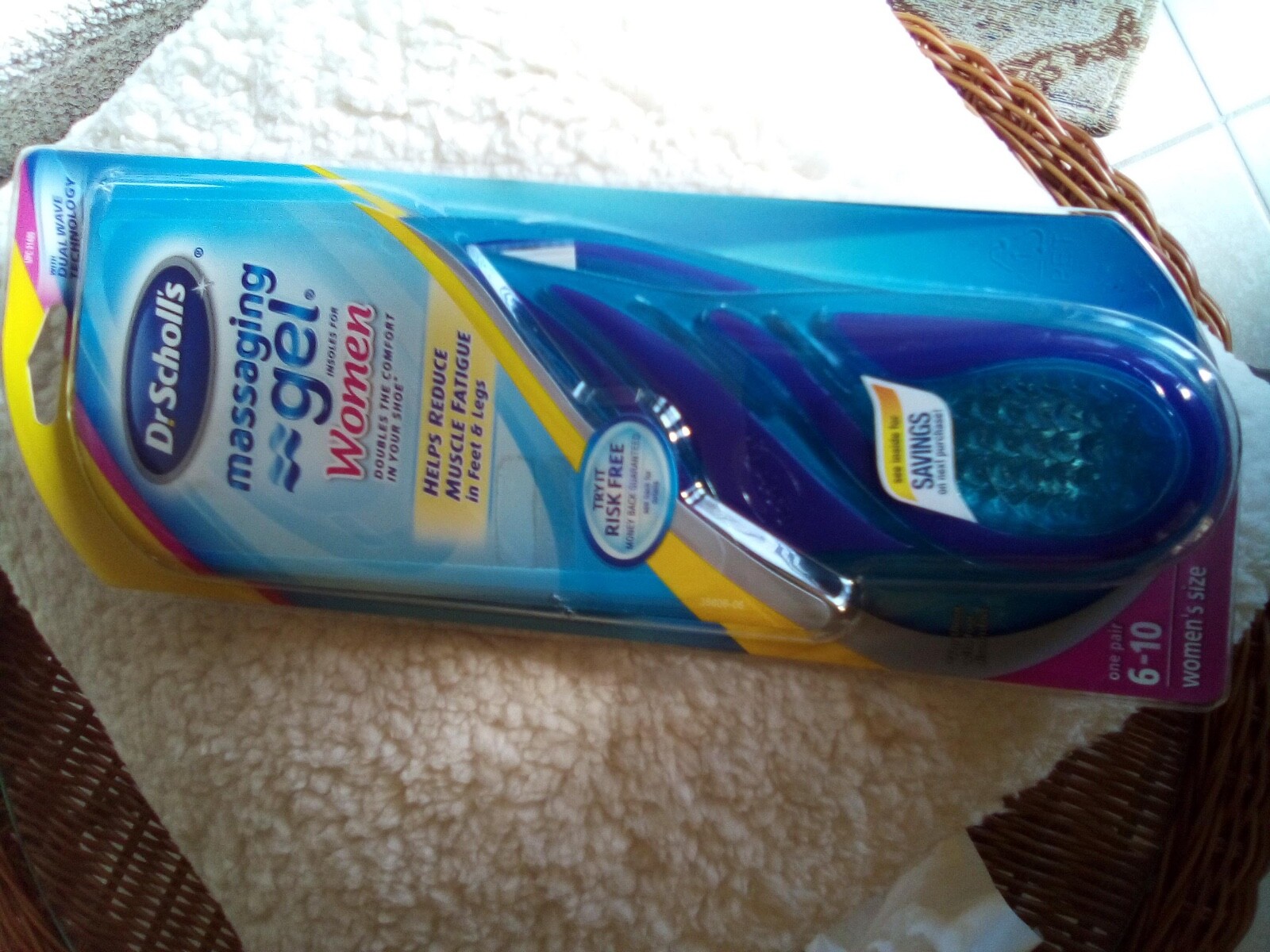 Dr Scholl’s massaging gel insoles for women size 6-10