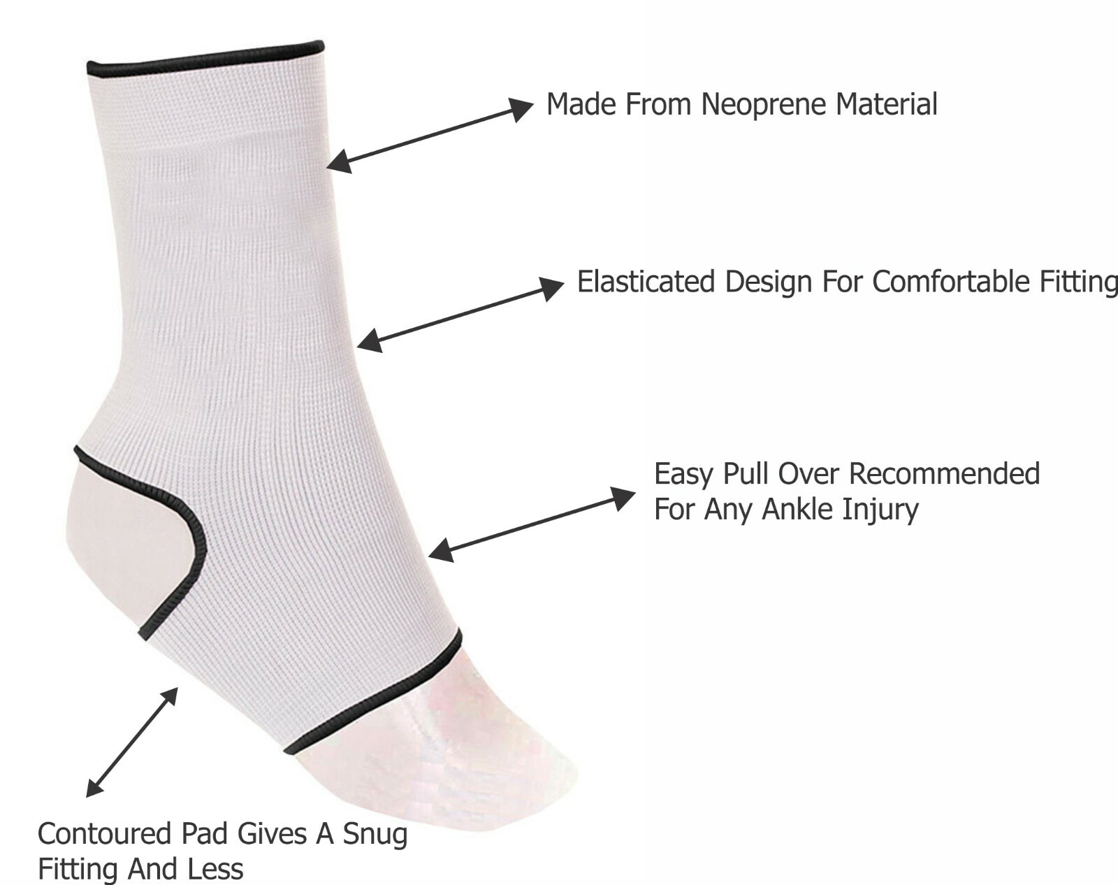 Ankle Support Braces Pullover Pain Injury Relief Muay Thai PAIR