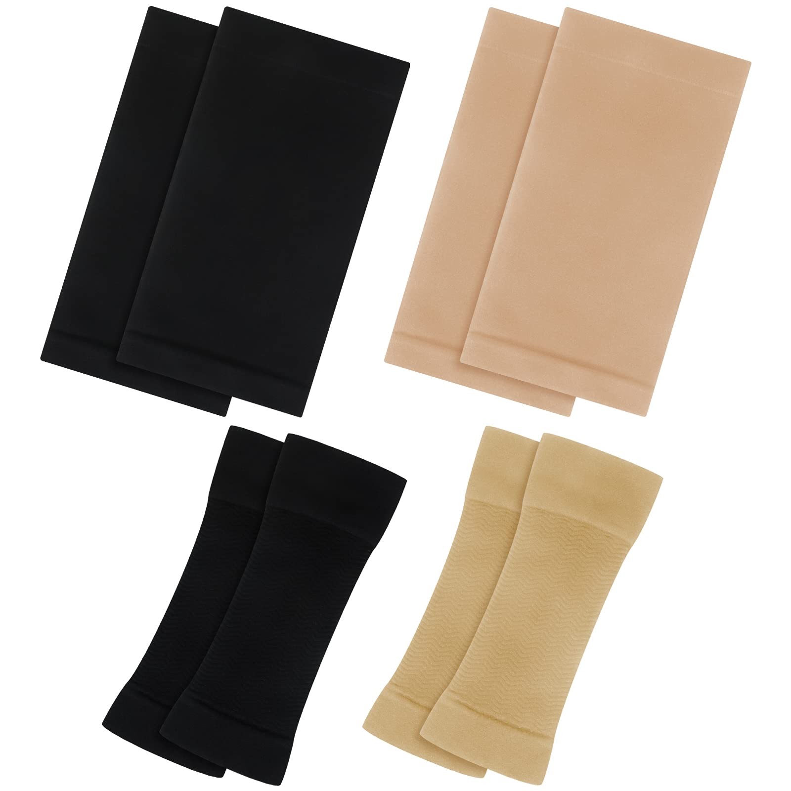 4 Pairs Slimming Arm Shaper and Thigh Slimmers Set, Elastic Compression Arm S