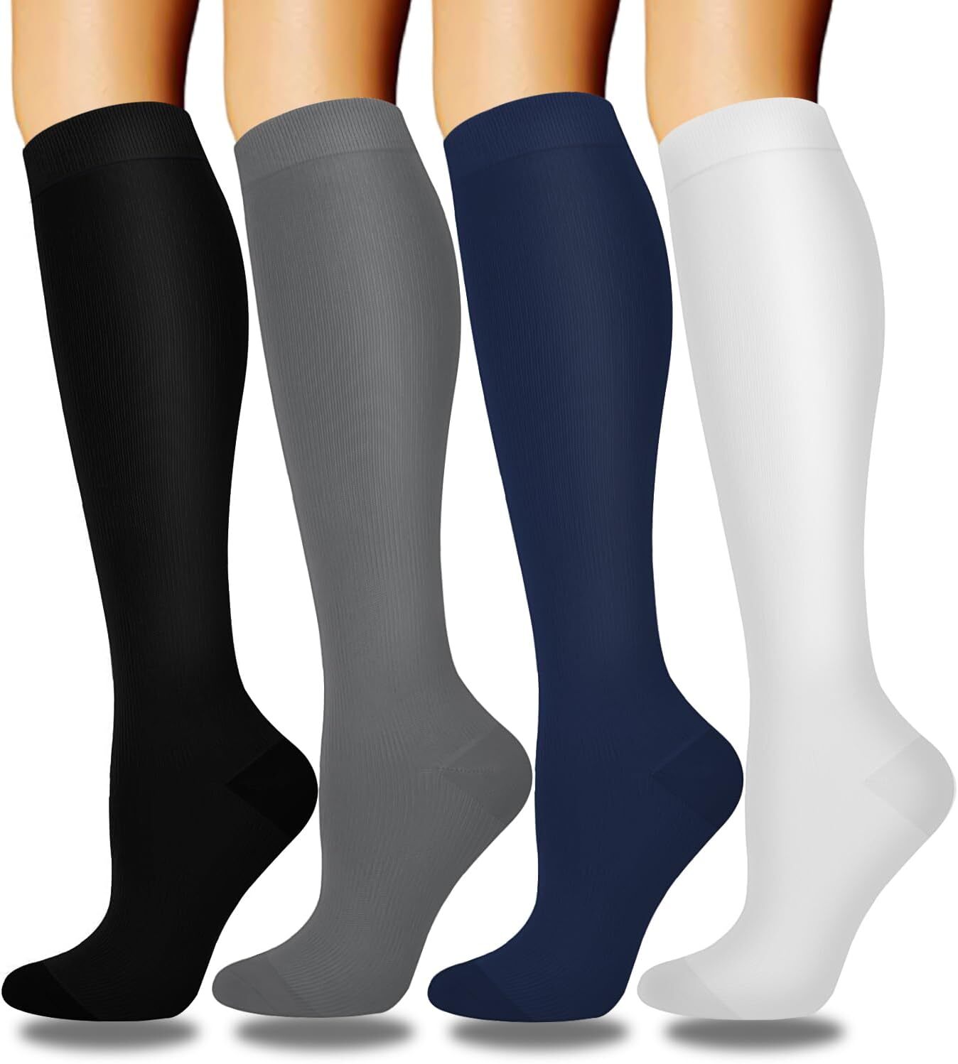 Swelling Compression Socks 20-30mmHg Knee High Support Stockings Varicose Pain