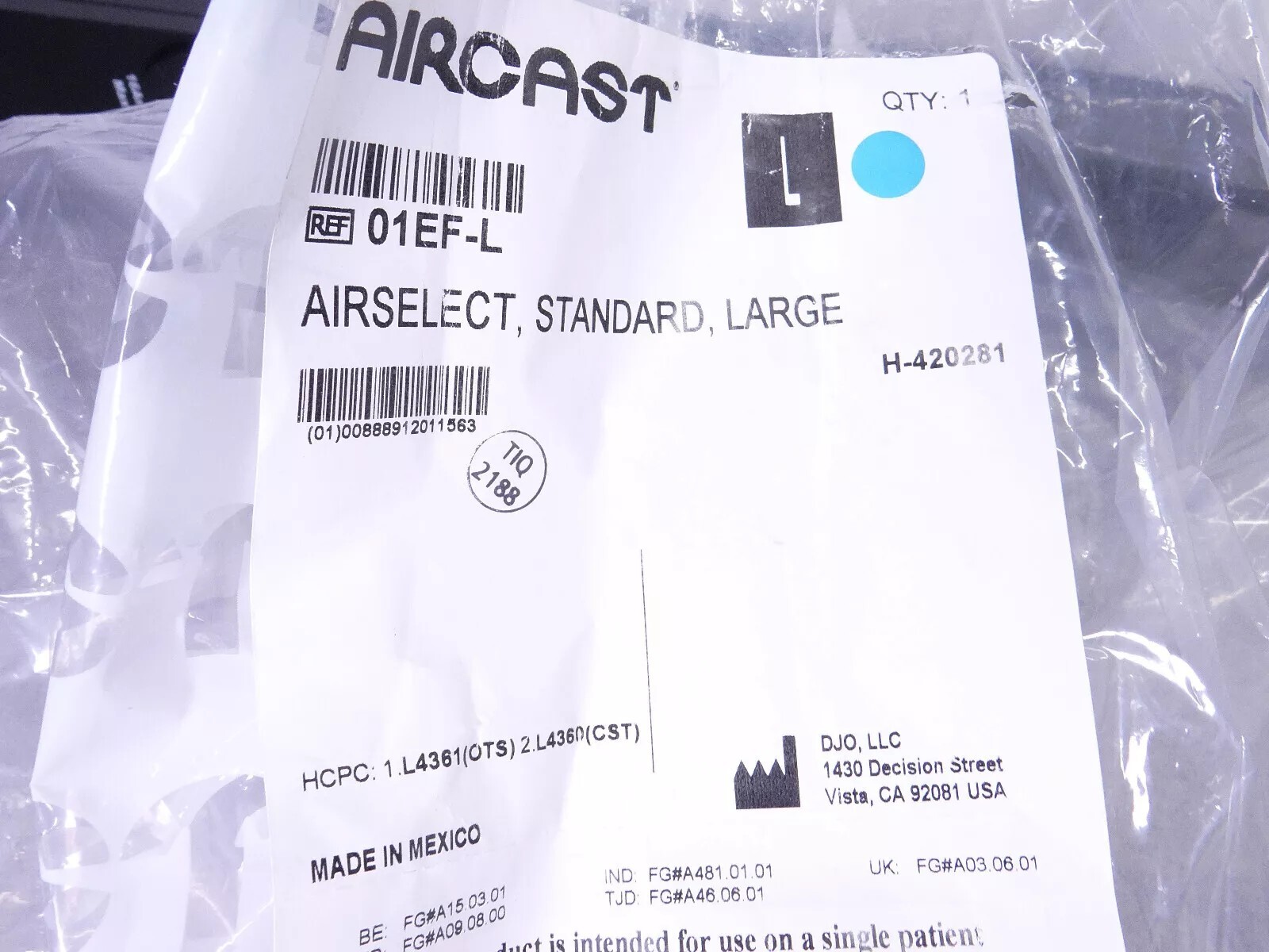 Large DJO Aircast Air Select walker brace walking boot standard – MINT