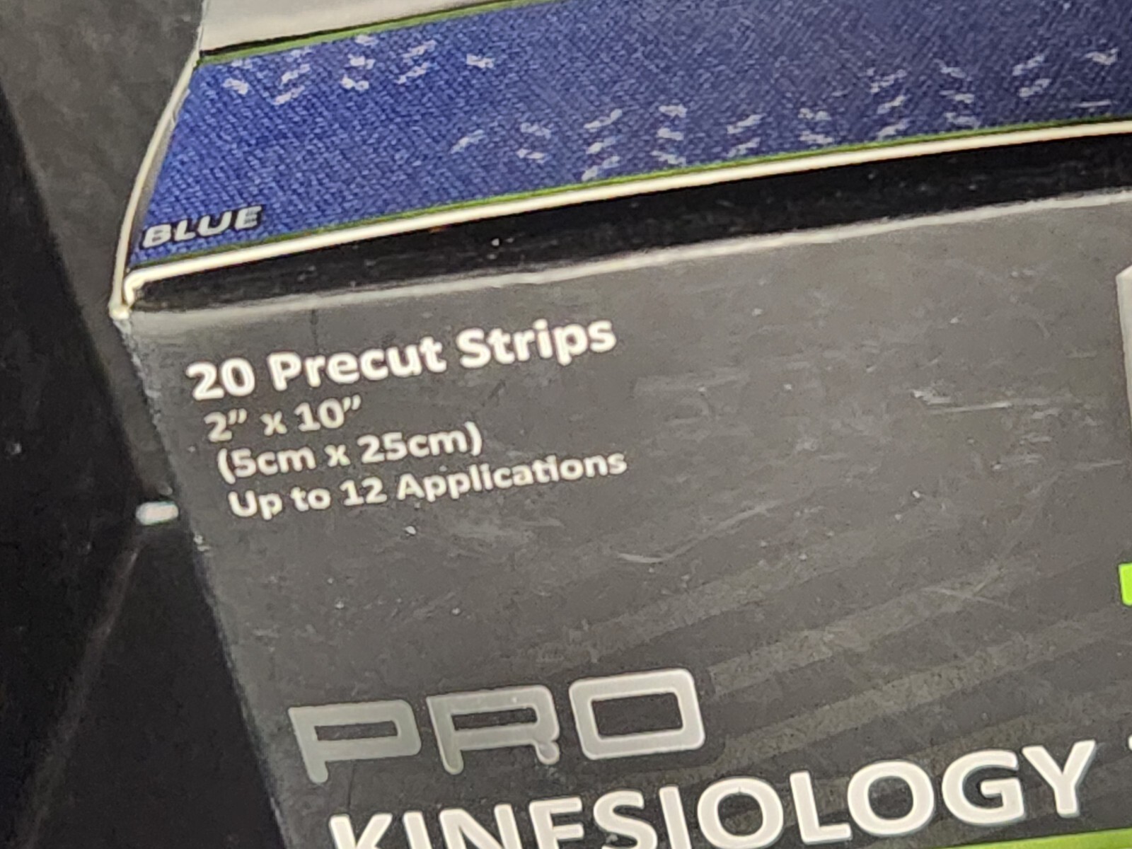 P-TEX ELASTIC KINESIOLOGY TAPE 20-2″ X 10″ STRIPS/ Color BLUE