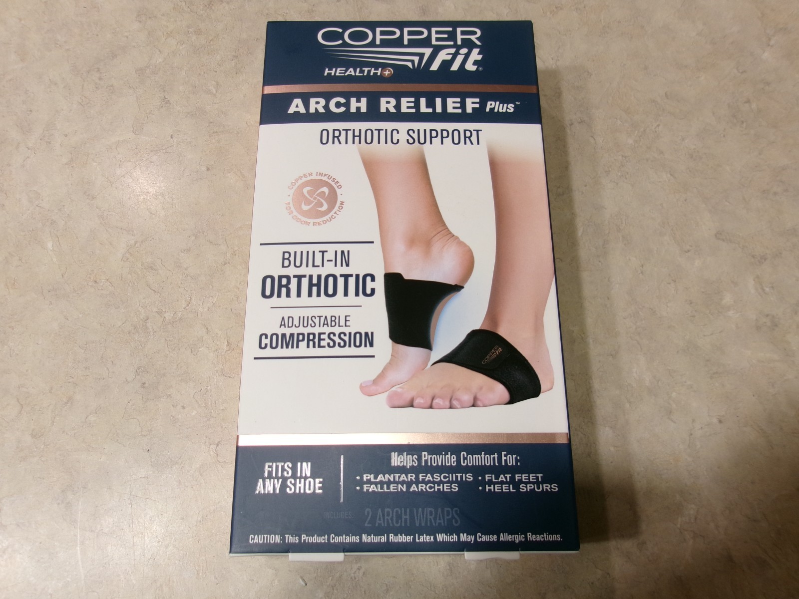 Copper Fit Health Unisex Arch Relief Plus with Built-In Orthotic Support