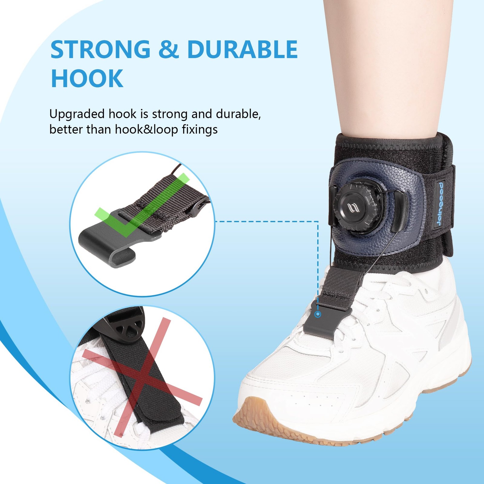 AFO Foot Drop Brace for Walking with Shoes, Drop Foot Brace with Reel-Adjust Dor