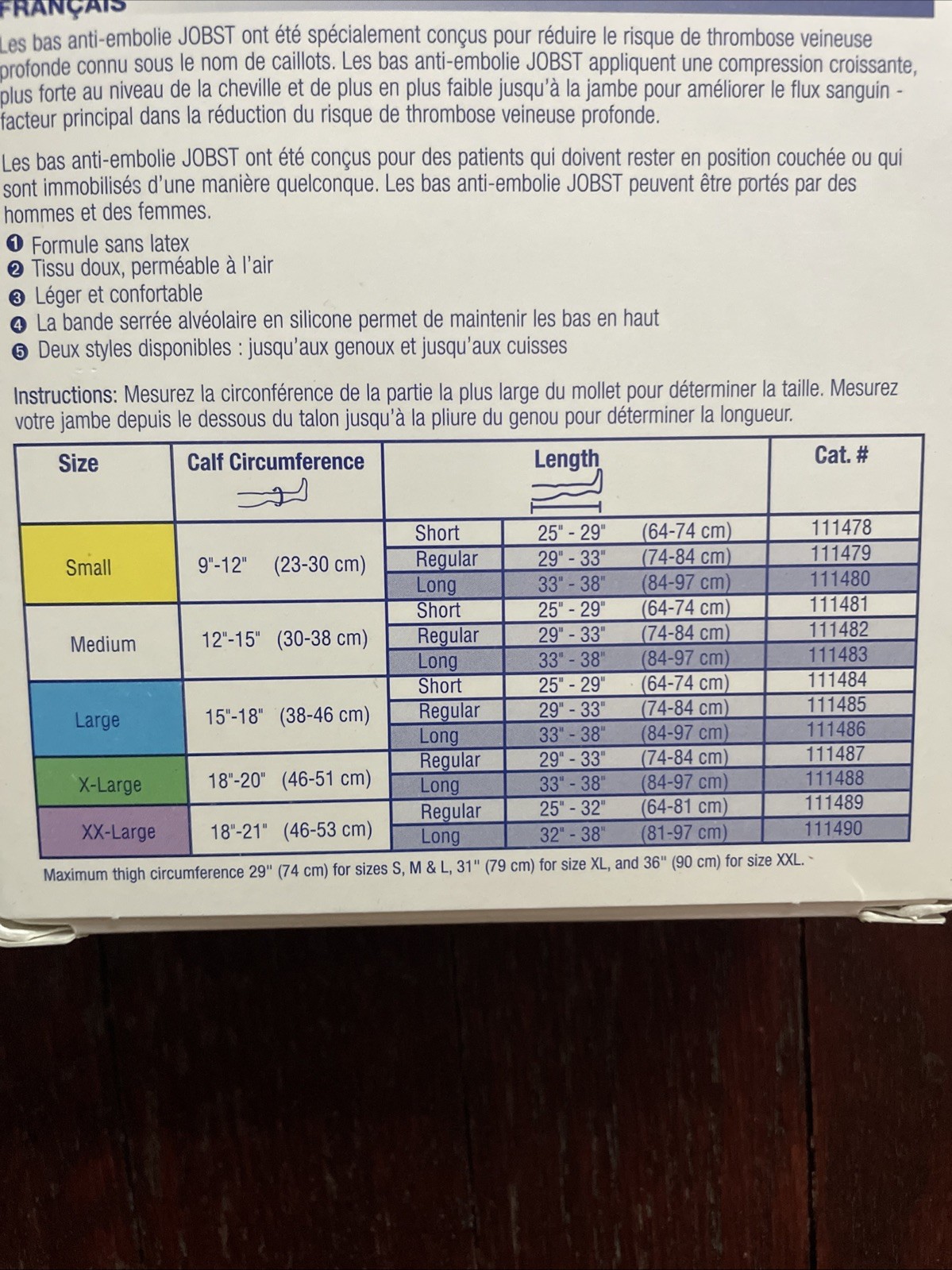 2 PACK – Jobst Compression Anti Embolism Thigh Hi Stocking white 111490 size XXL