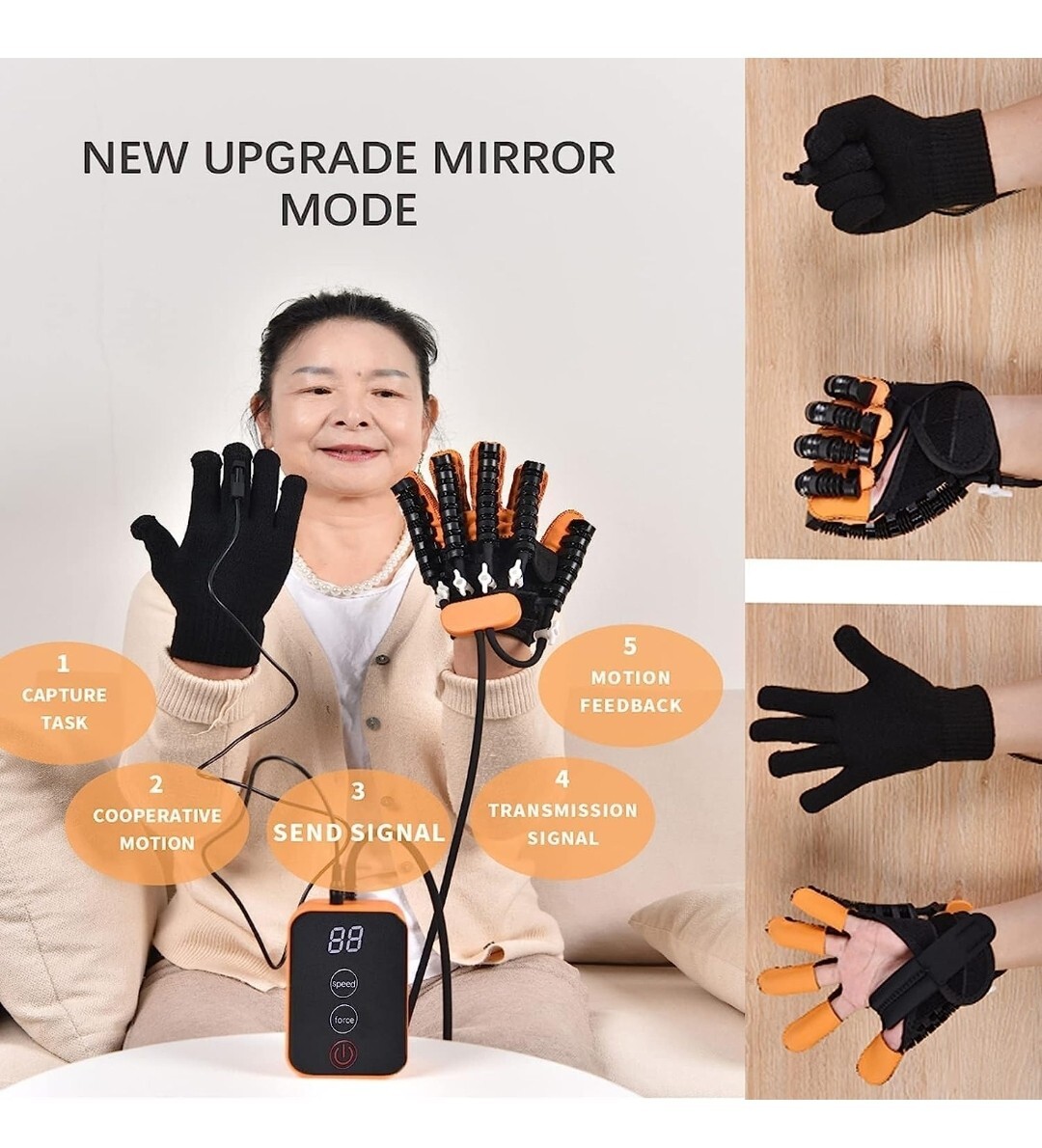 Upgraded Hand Function Rehabilitation Robot Gloves for Stroke Hemiplegia Trainer