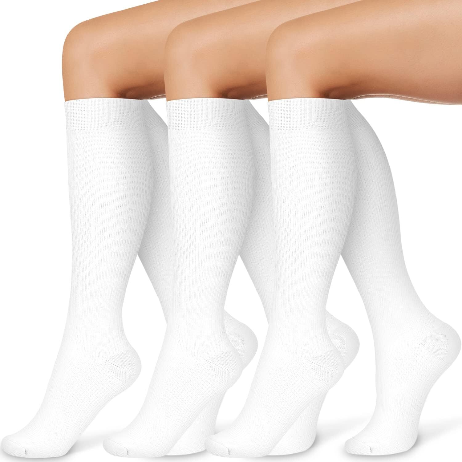 3 Pair Copper Compression Socks Medical 20-30mmHg Graduated Support Mens Womens