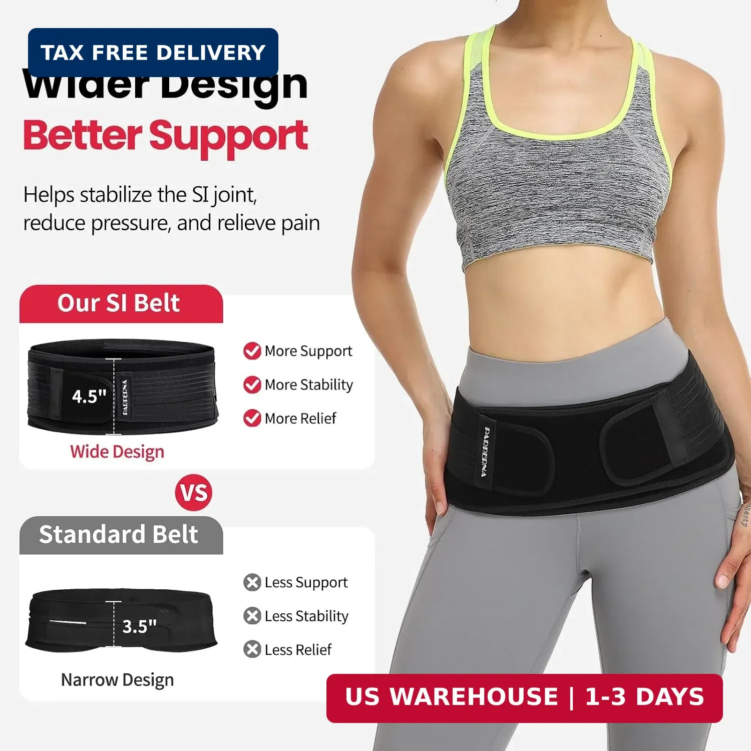 Sacroiliac SI Hip Belt for Women Men SI Joint Hip Belt Lower Back Support Brace