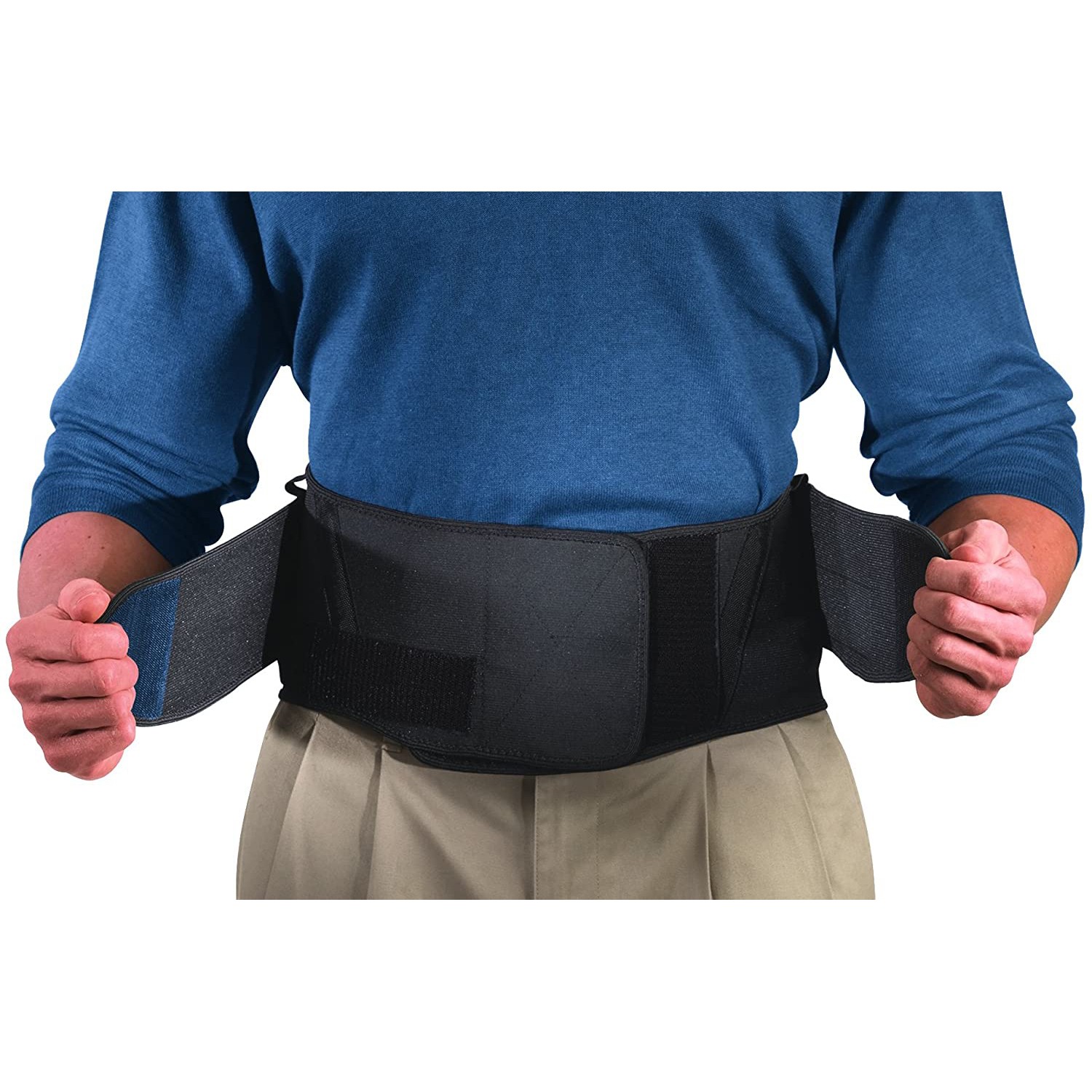 Mueller Lumbar Back Brace with Removable Pad: Extended Plus Size (Black)