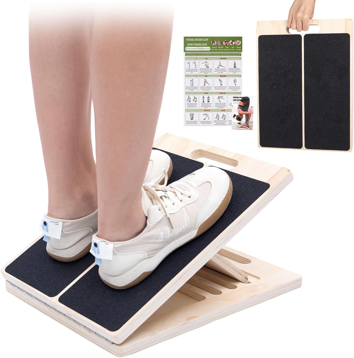 Slant Board for Calf Stretching, 5 Angle 15.7 x 11.69 x 1.57 Inch, Black