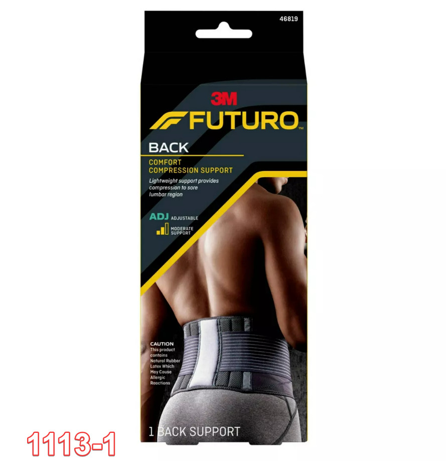 FUTURO Comfort Compression Back Support, Adjustable Deluxe Back Brace – 1pk