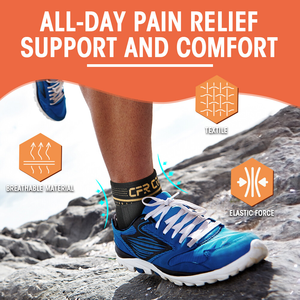 Copper Ankle Brace Support Compression Sleeve Arthritis Tendonitis Adjustable