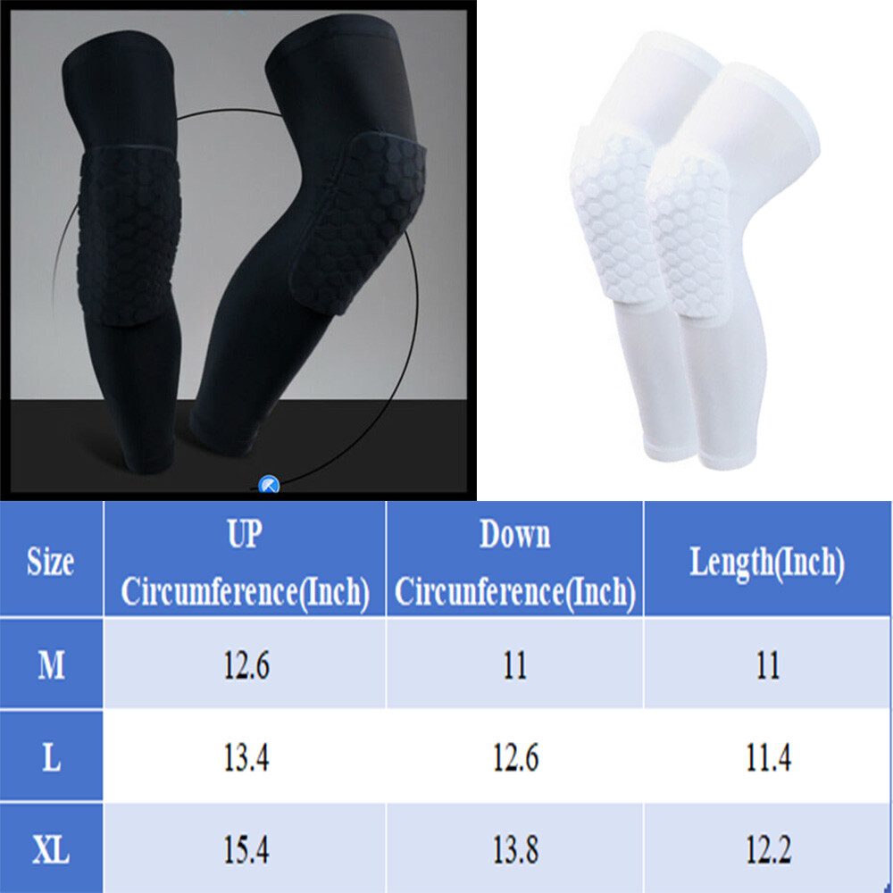 HONEY PADS SPORT SLEEVE KNEE SUPPORT BRACE BASKETBALL ELASTIC COMPRESSION