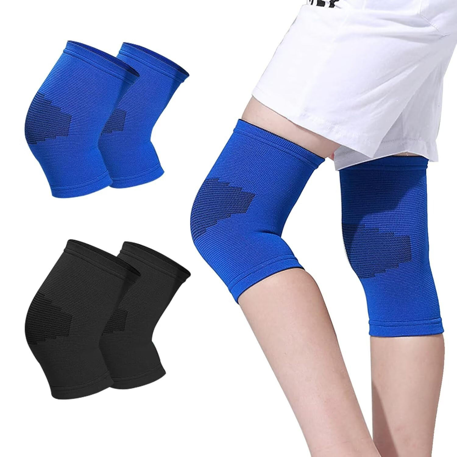 Yxmeiguo 2 Pairs Kids Knee Brace Sleeve, Knee Pads for Kids, Youth Knee Compress