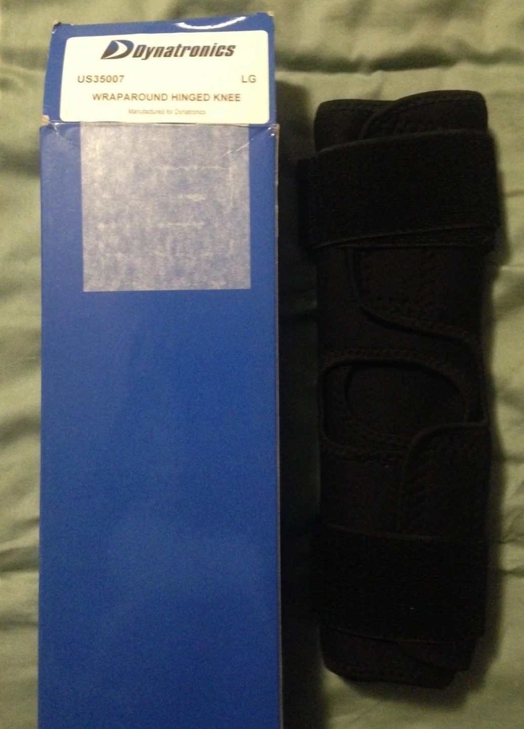 Dynatronics Wraparound Hinged Knee Brace – Black – Model # US35007 – Size Large