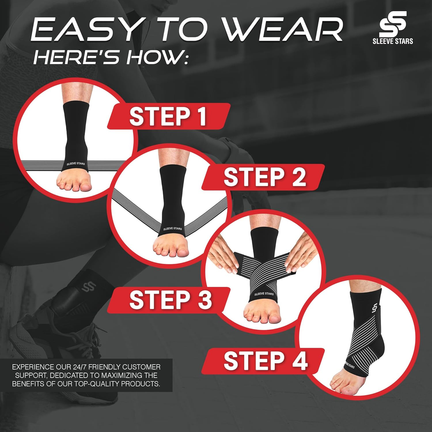 Ankle Brace for Sprained Ankle, Plantar Fasciitis Relief Achilles Tendonitis Bra
