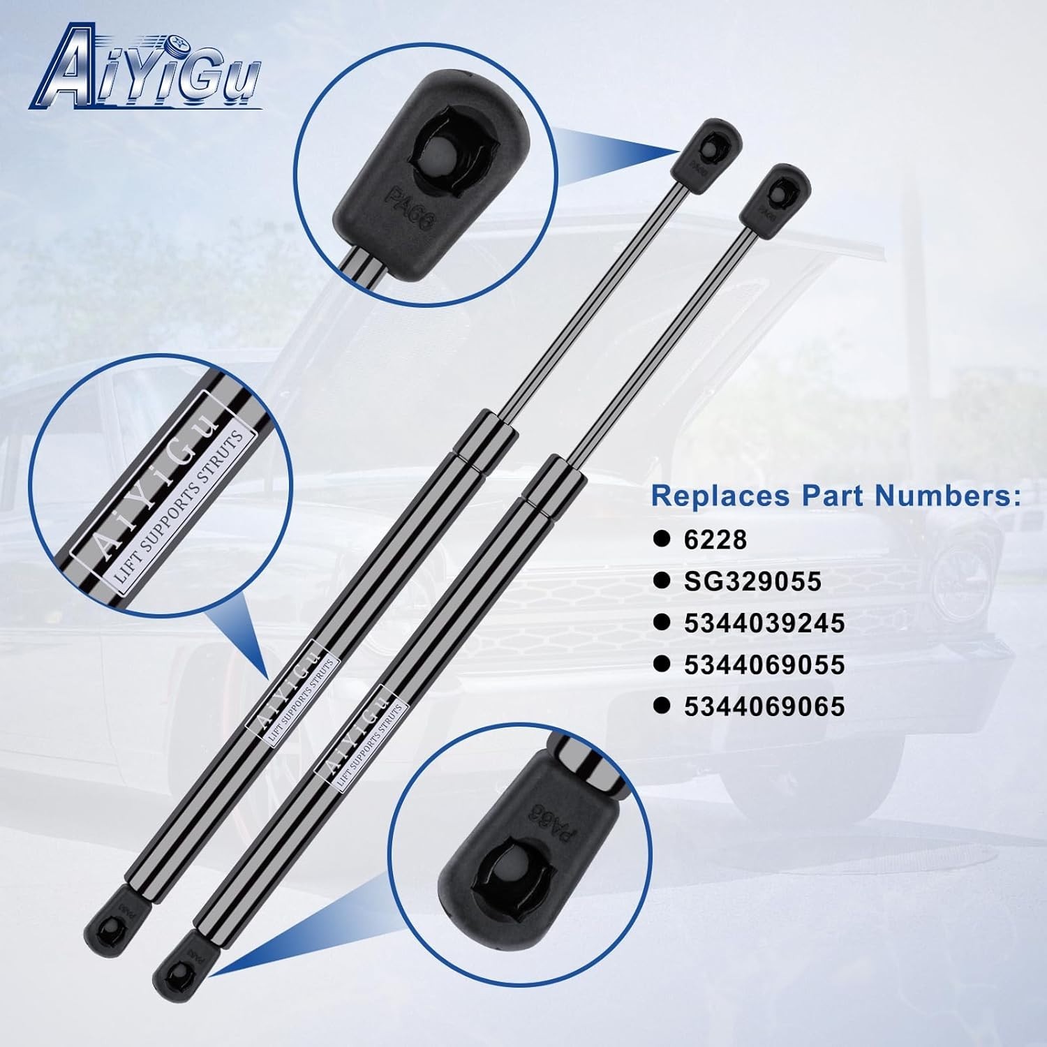 Soporte Elevacion Para El Capo Delantero De LexusGX470/ Toyota 4Runner 2003-2009