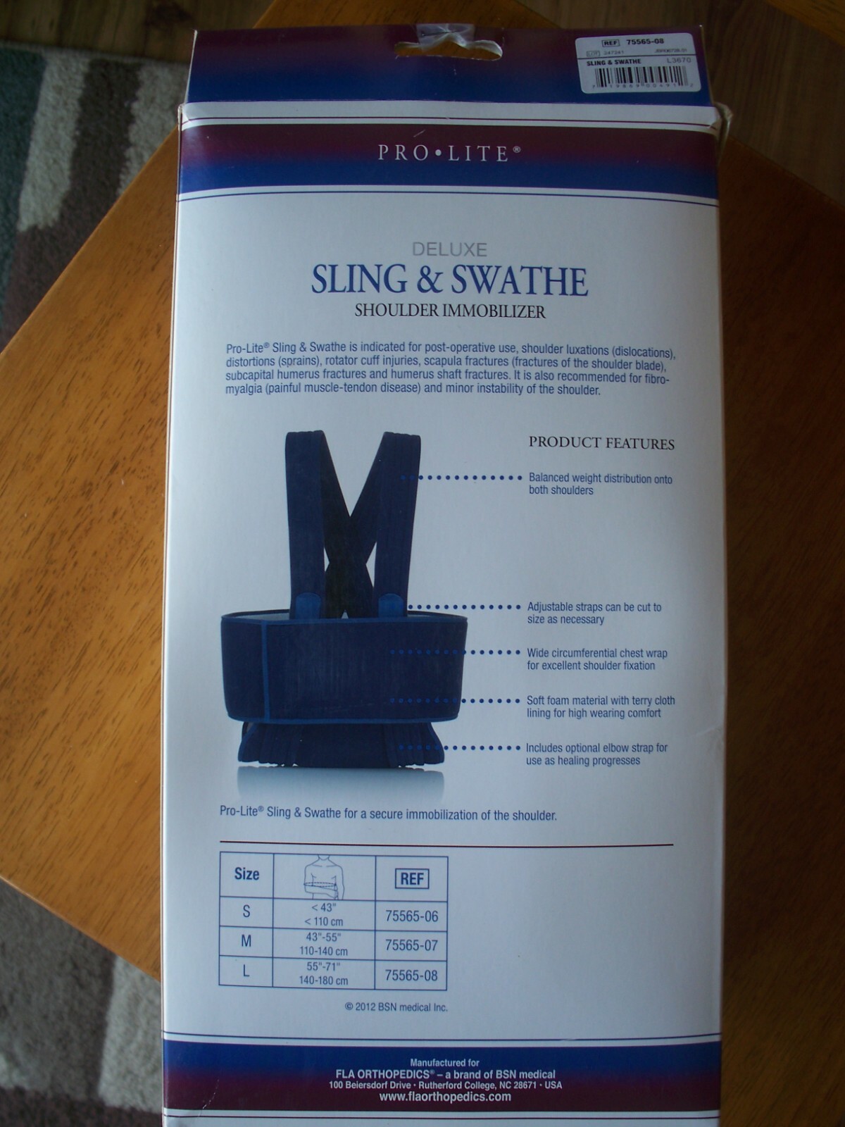 FLA Orthopedics, Deluxe Sling & Swathe Shoulder Immobilizer, Lrg, 75565-08, New