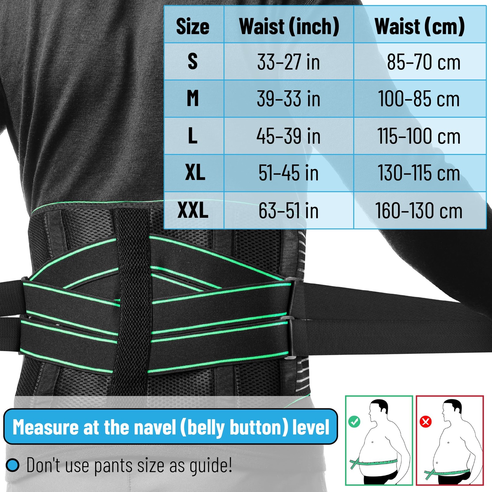 – Lower Back Brace with Lumbar Pad for Men and Women, XL, Back Brace for Lowe…