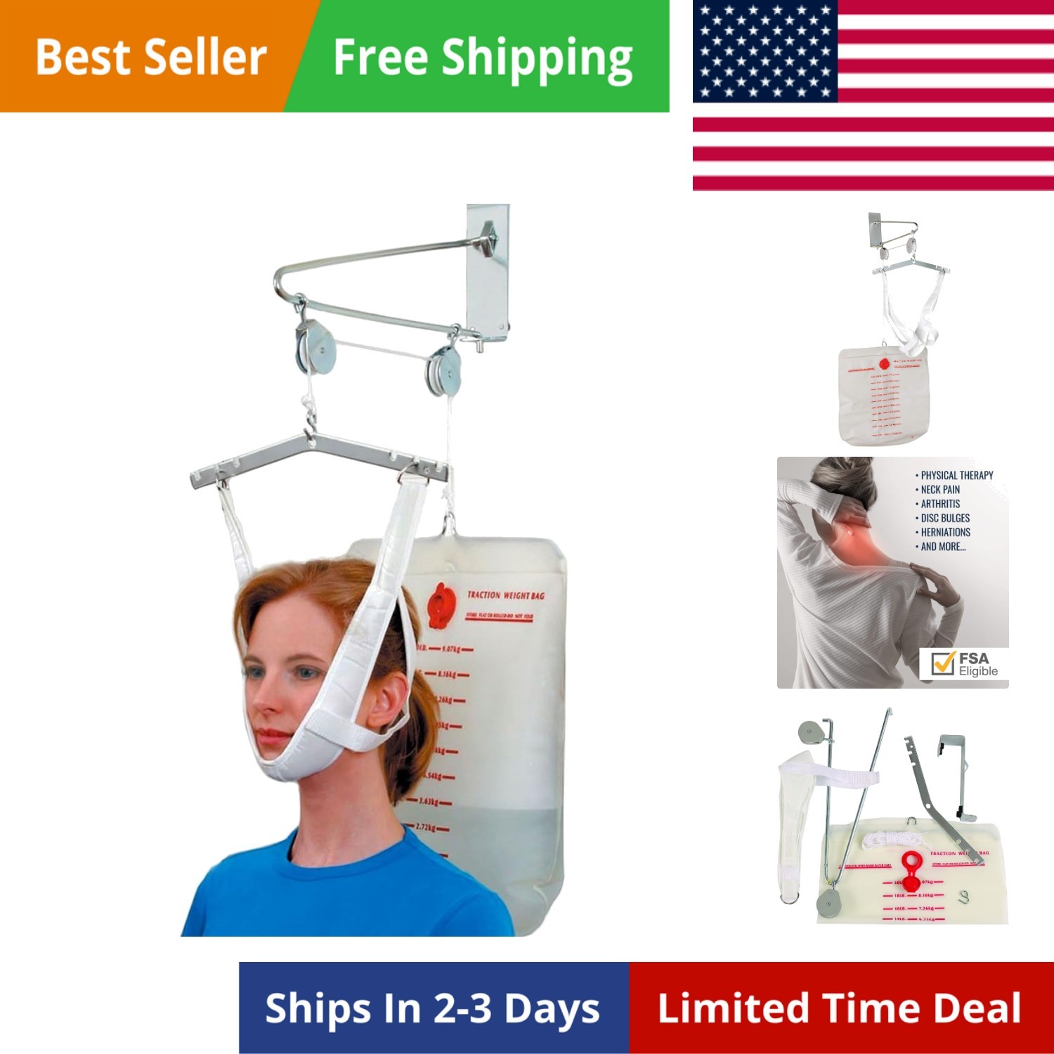 DMI Over the Door Posture Corrector and Cervical Neck Traction Device for Phy…
