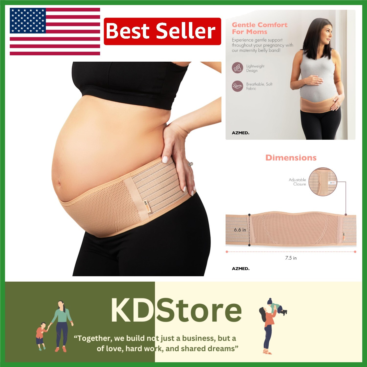 Gentle Abdominal Binder for Pregnancy – Adjustable Belly Band for Expecting Moms