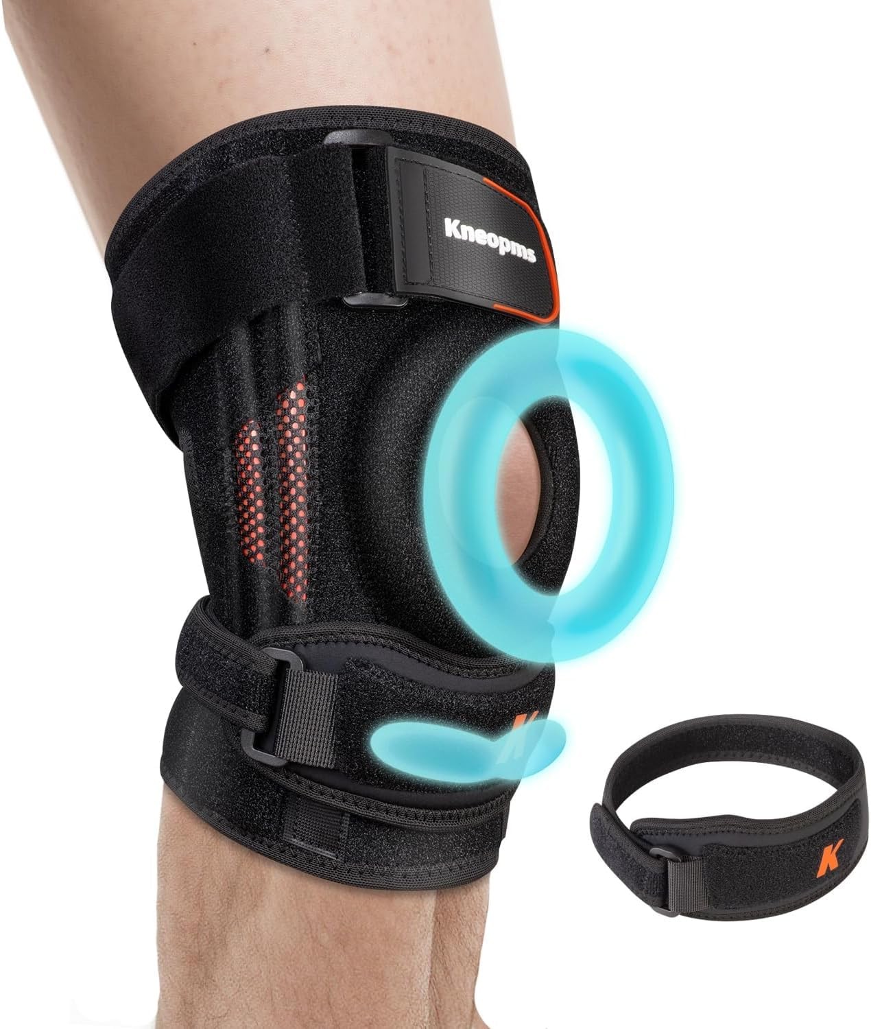 2-in-1 Professional Knee Brace for Pain Relief,Adjustable L, BLACK