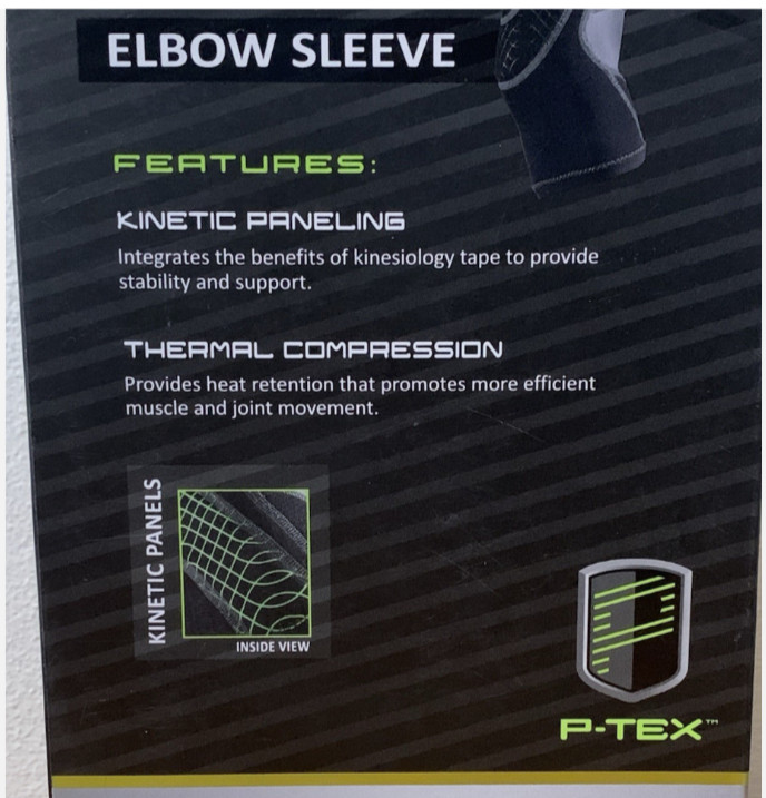 P-TEX ** PRO ELBOW SLEEVE** ” P-TEXE200“ **BLACK **NEW**Sz MEDIUM