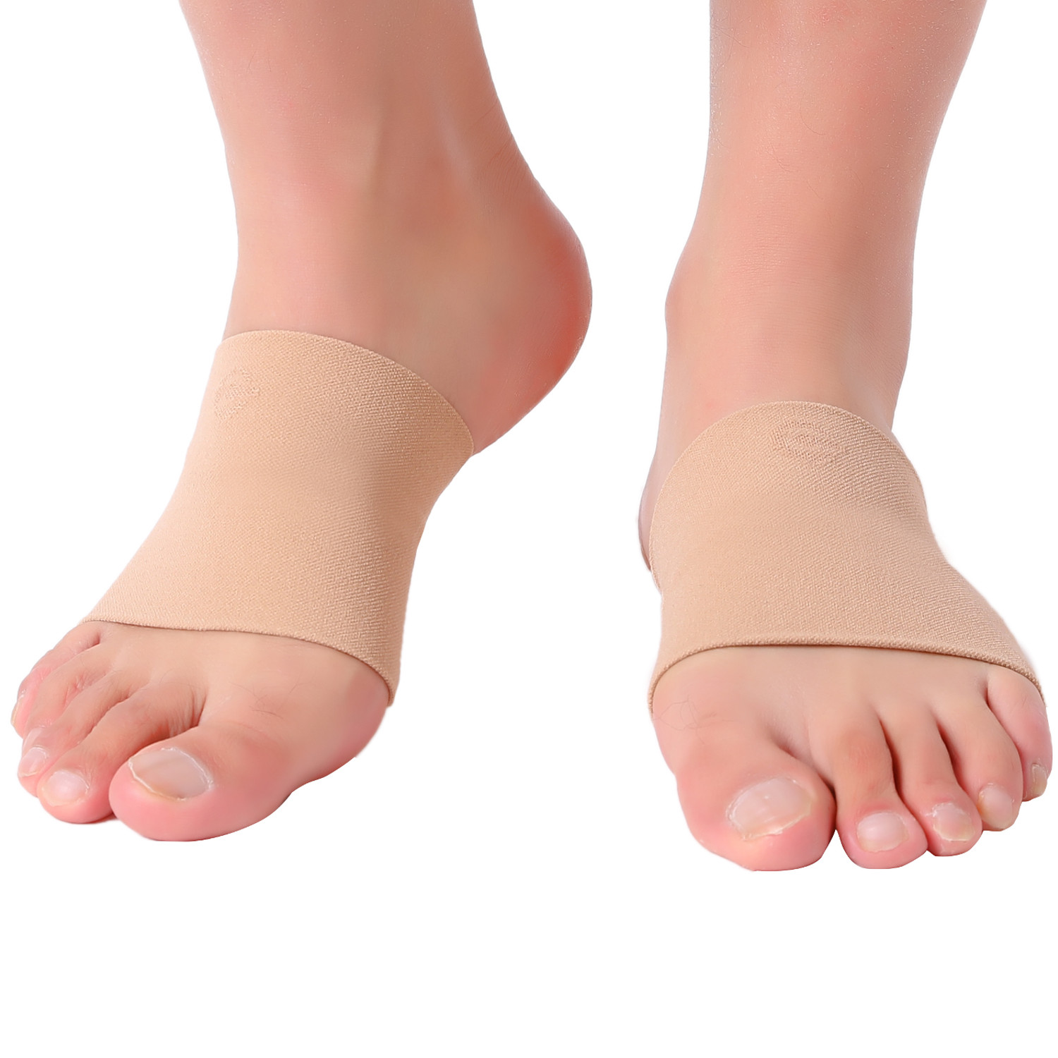 Doc Miller Arch Support Compression Sleeves 1 Pair Plantar Fasciitis SKIN/NUDE