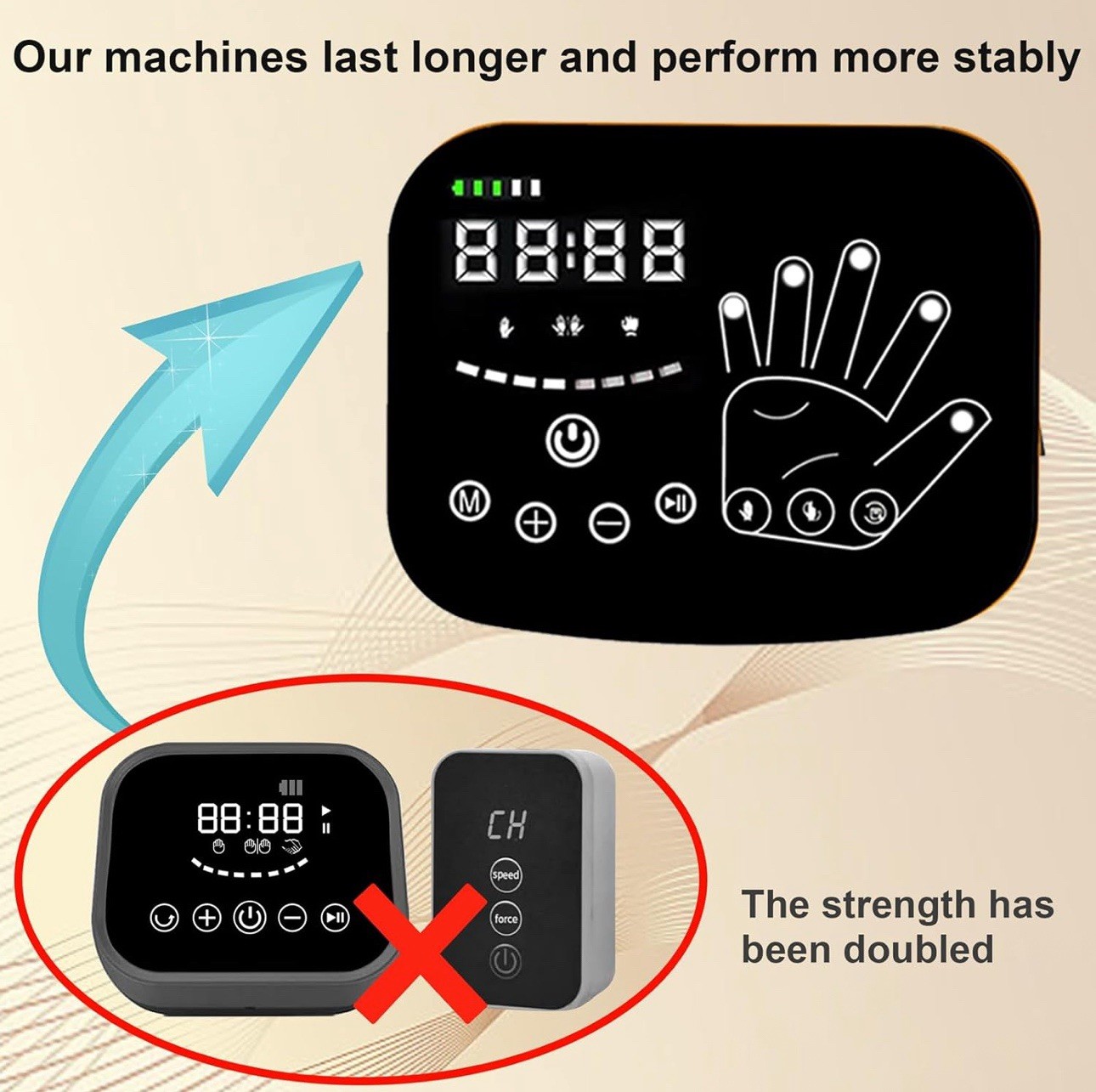 Glove Hand Function Rehabilitation Robot Gloves for Stroke (Left Hand Sz L)