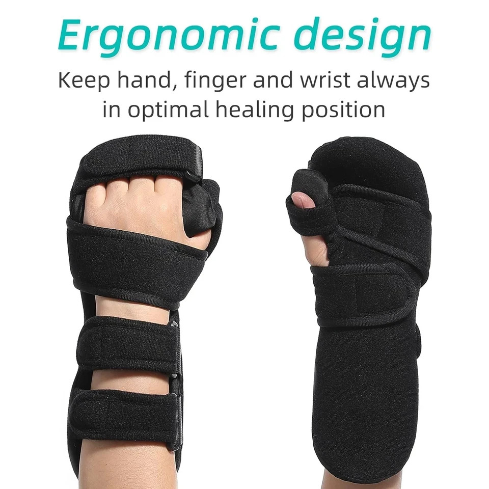 Stroke Resting Hand Splint – Night Immobilizer Wrist Finger Brace for Flexion Co