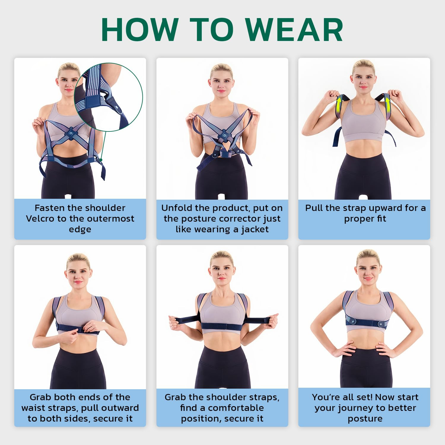 Ultra-Light Invisible Posture Corrector for Women, Adjustable Elastic Back Brace