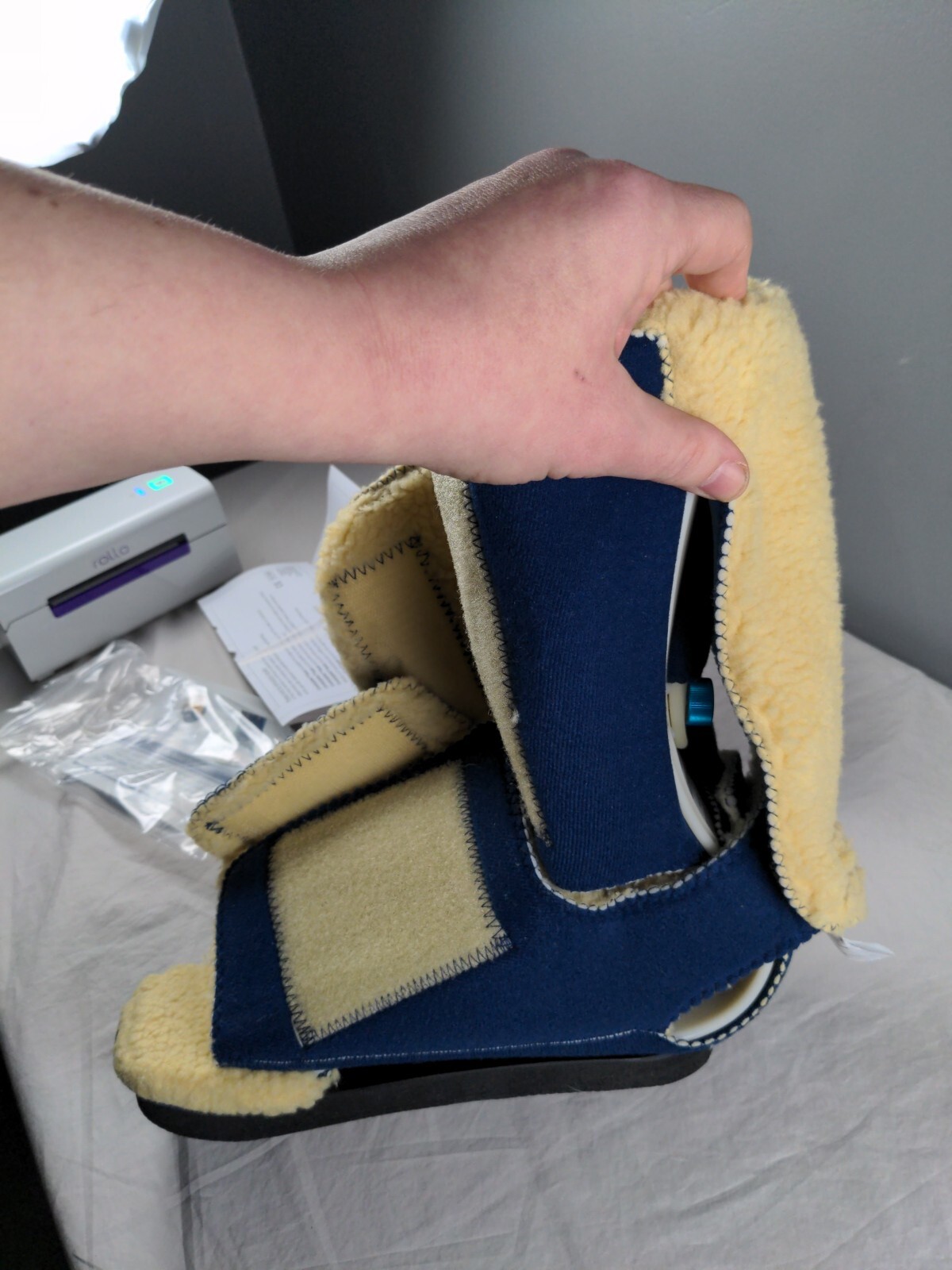 Comfy Splints 24-2302 Comfy Boot with Fleece lined Headliner – Adult, Dark Blue