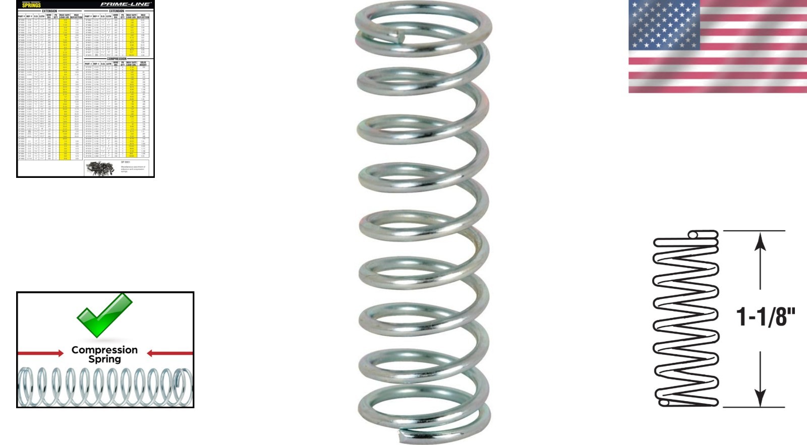 SP 9703 Compression Spring – 4 Pack of Nickel-Plated Springs for DIY & More