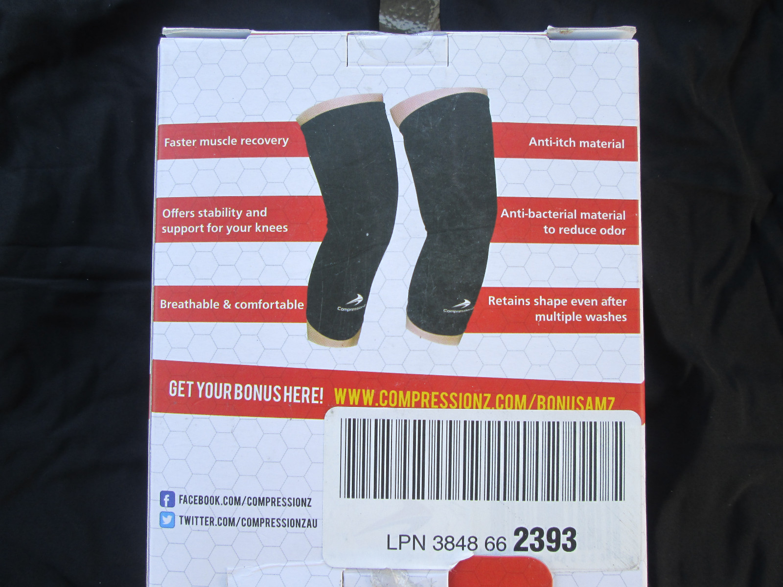 NEW 1 Black Knee Leg Compression z Sleeves Running Training Exercise Athletic