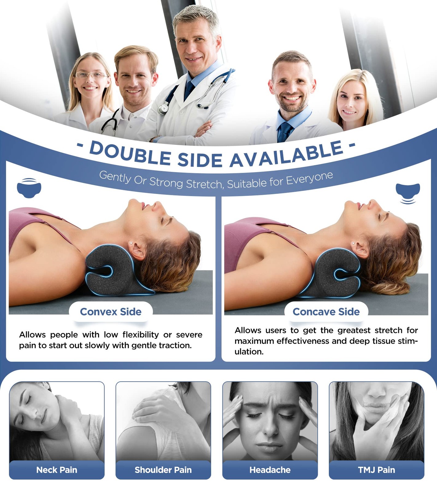 Osteo Neck Stretcher with Magnetic Therapy Cover, 1 count (pack of 1), Black