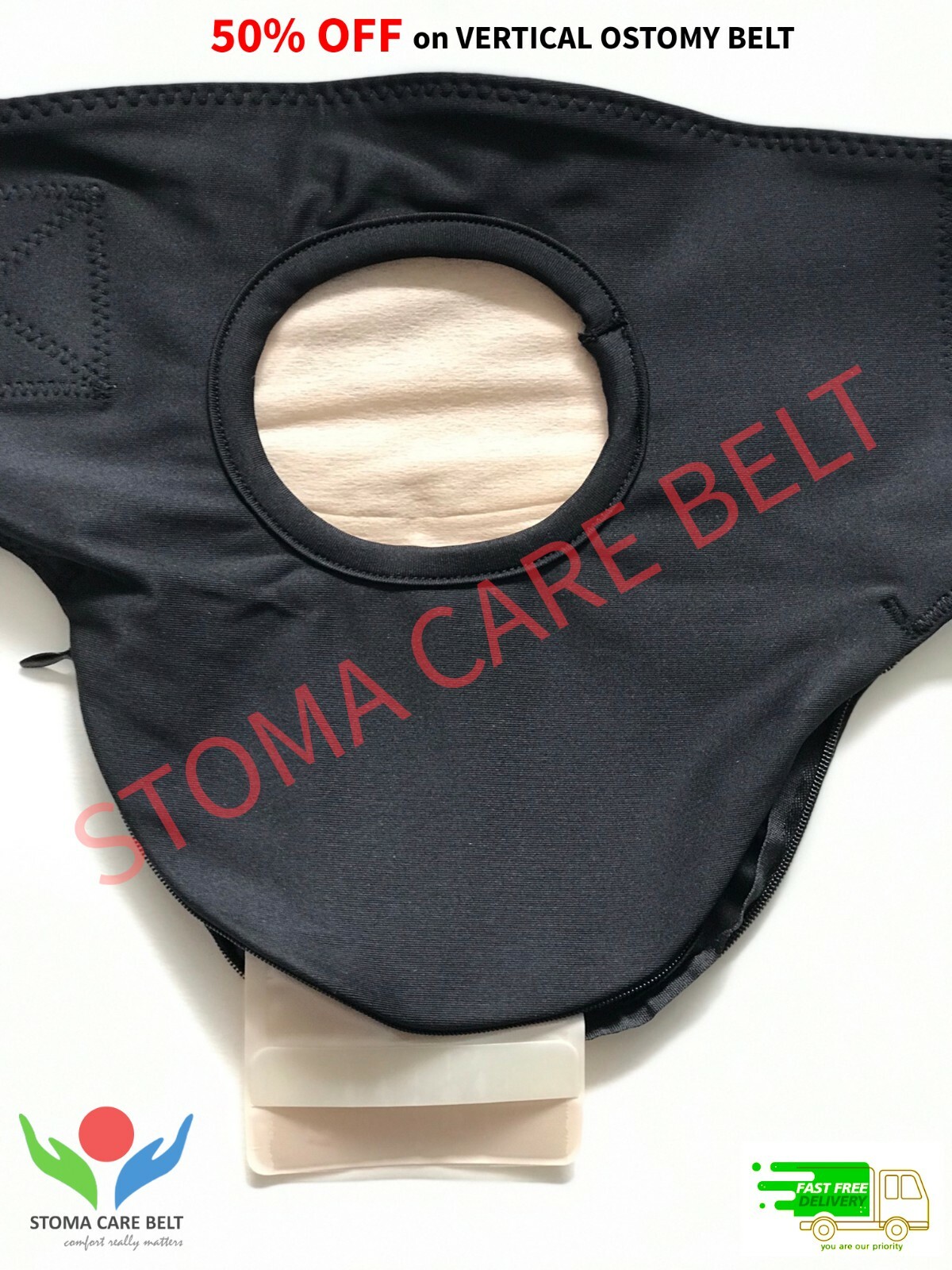 *ORIGINAL* VERTICAL Stoma Belt- Ostomy Belt- ileostomy Belt-Stoma Support Belt