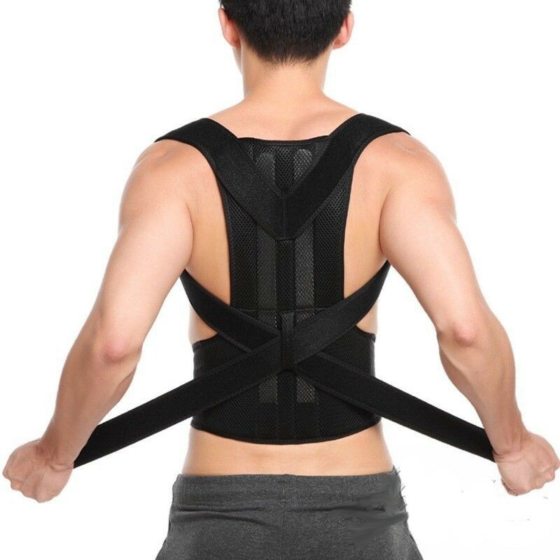 Man Woman Back Support Belt Posture Corrector Brace Lower Upper Back Pain Relief