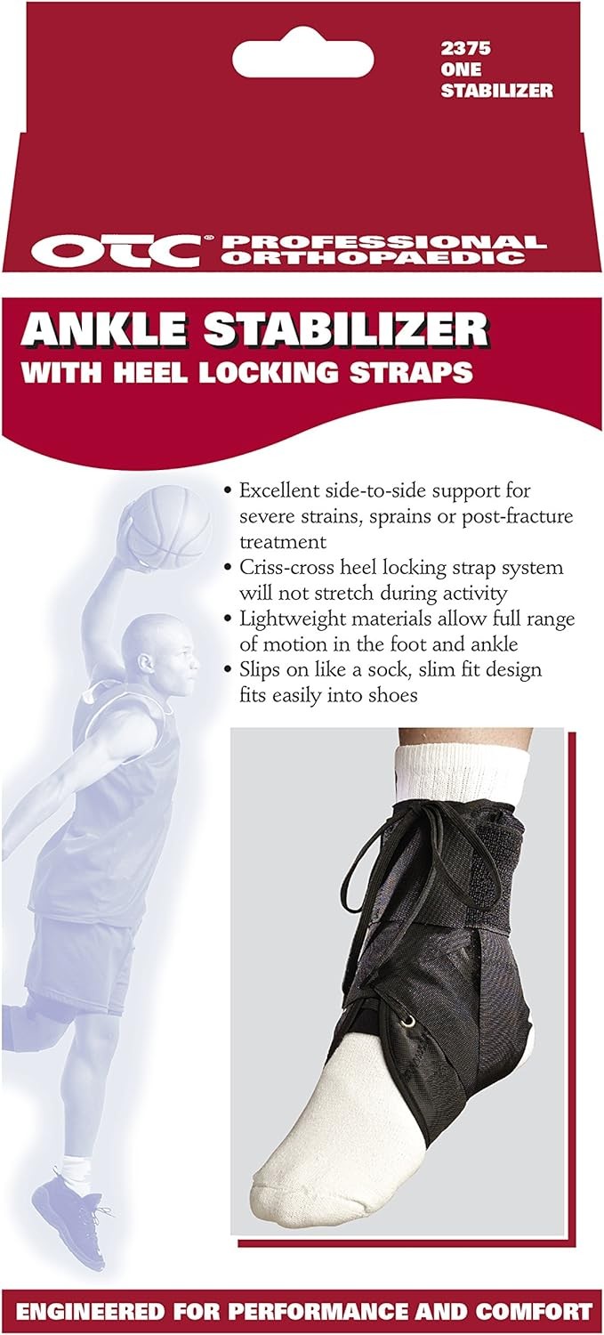 OTC Ankle Stabilizer With Heel Locking Straps (Black) 2X-Large – 2375-2XL