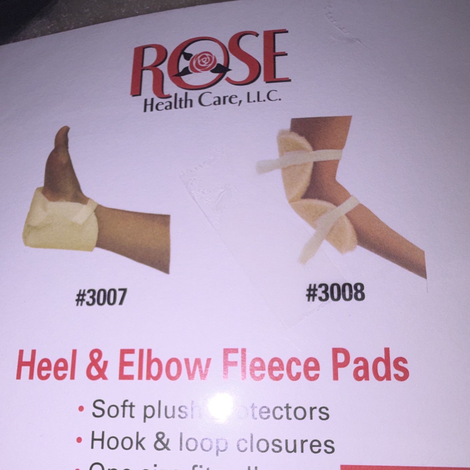 ROSE Health Care Heel & Elbow Fleece Protectors Pads, One Size, Beige 3007 3008