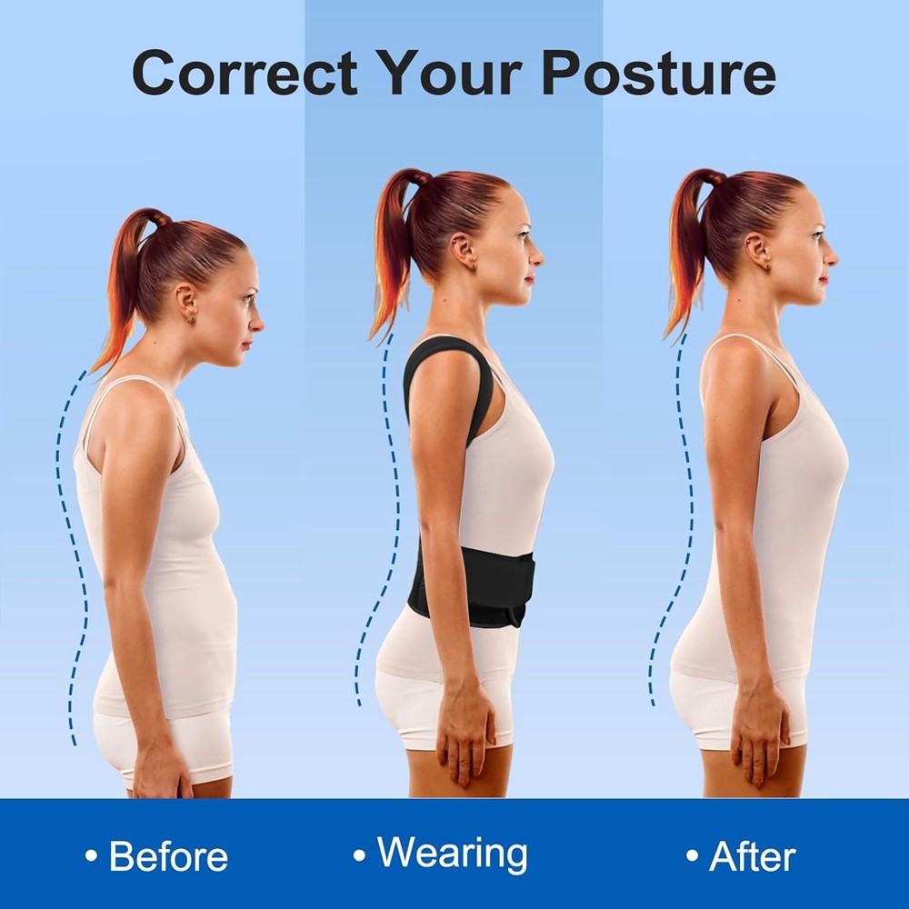 Full Back Support Posture Corrector Brace and Bad Back Pain Relief for Women/Men