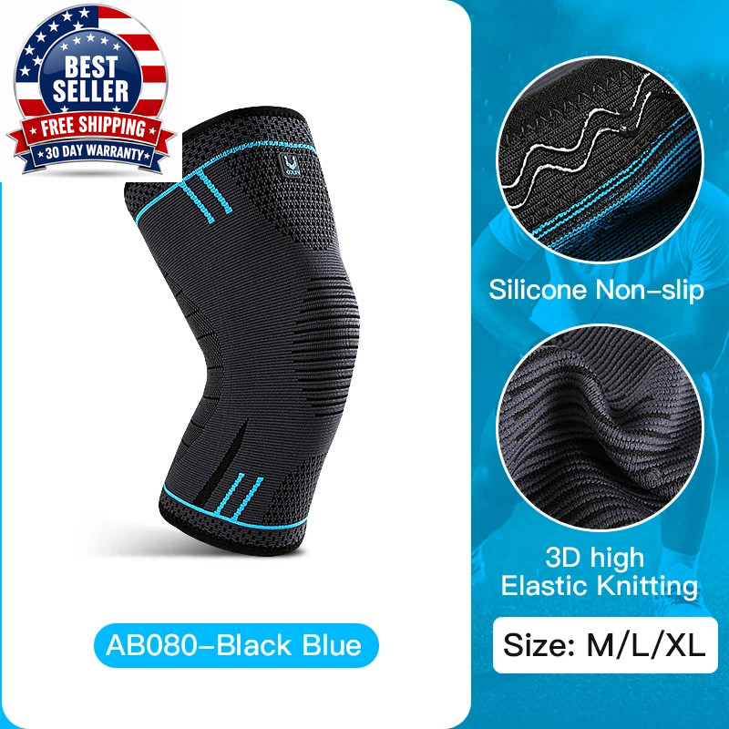 1 Piece of Compression Knee Support Sleeve, Elastic, Breathable, anti Slip Knee