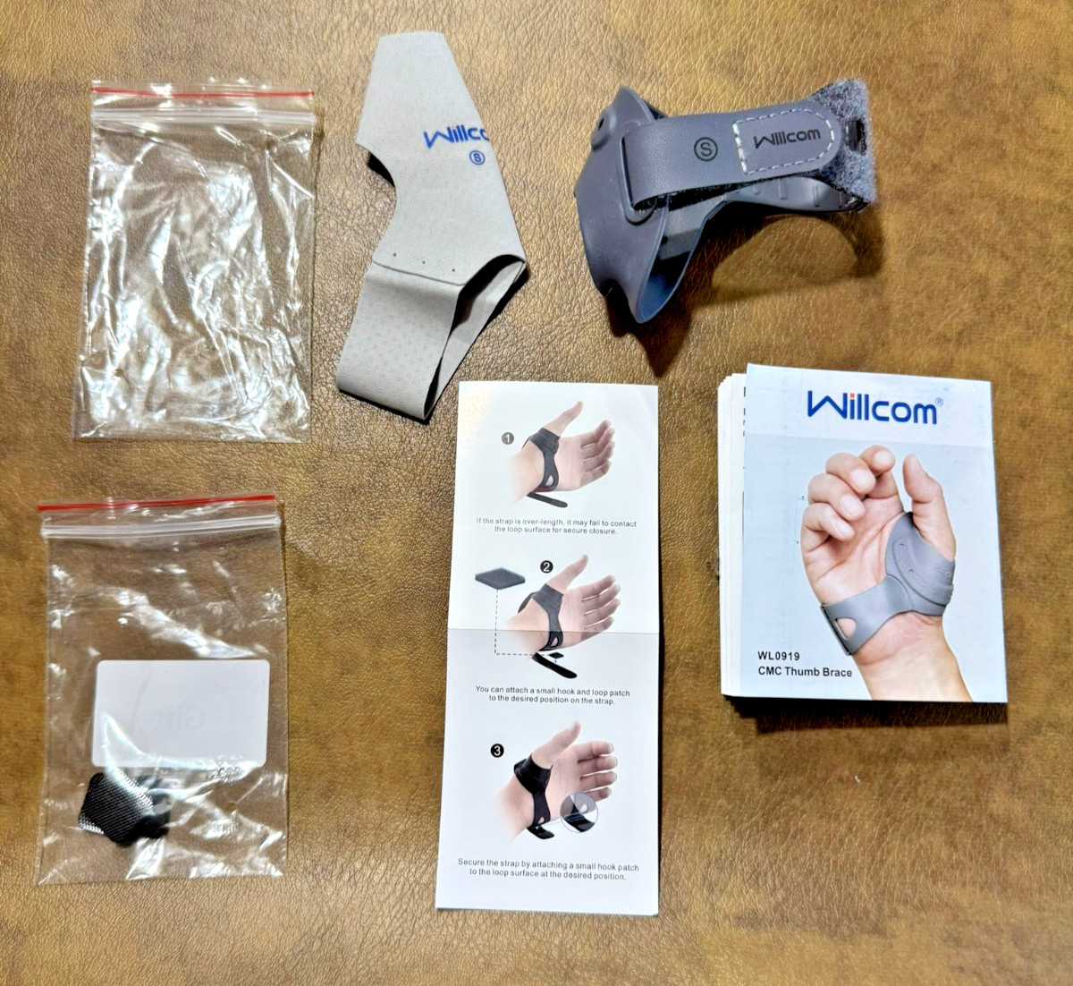 Willcom CMC Thumb Brace for Arthritis/Joint Instability/Support Left Hand Small