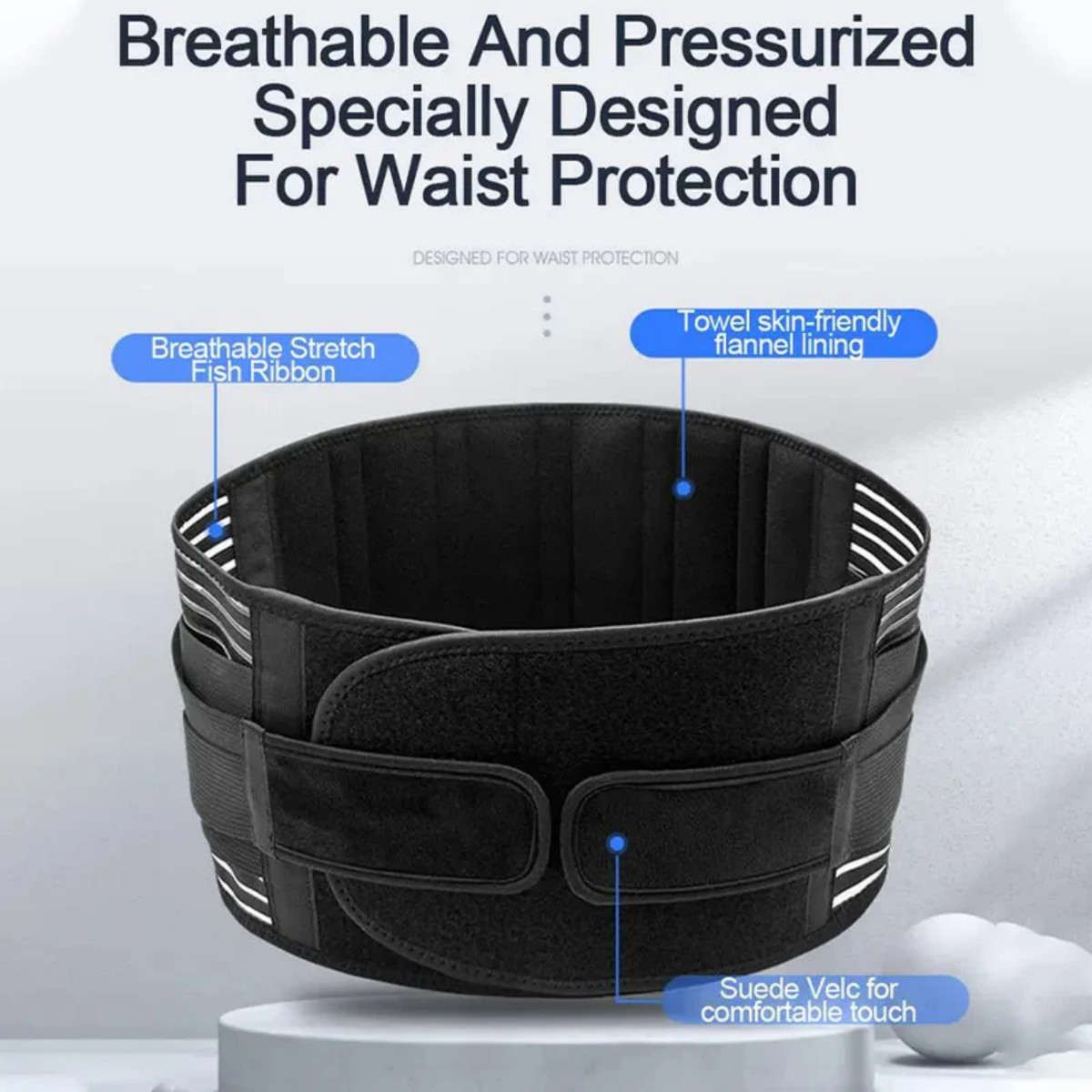 Back Support Lower Lumbar Waist Adjustable Belt Brace Pain Relief Work For Adult