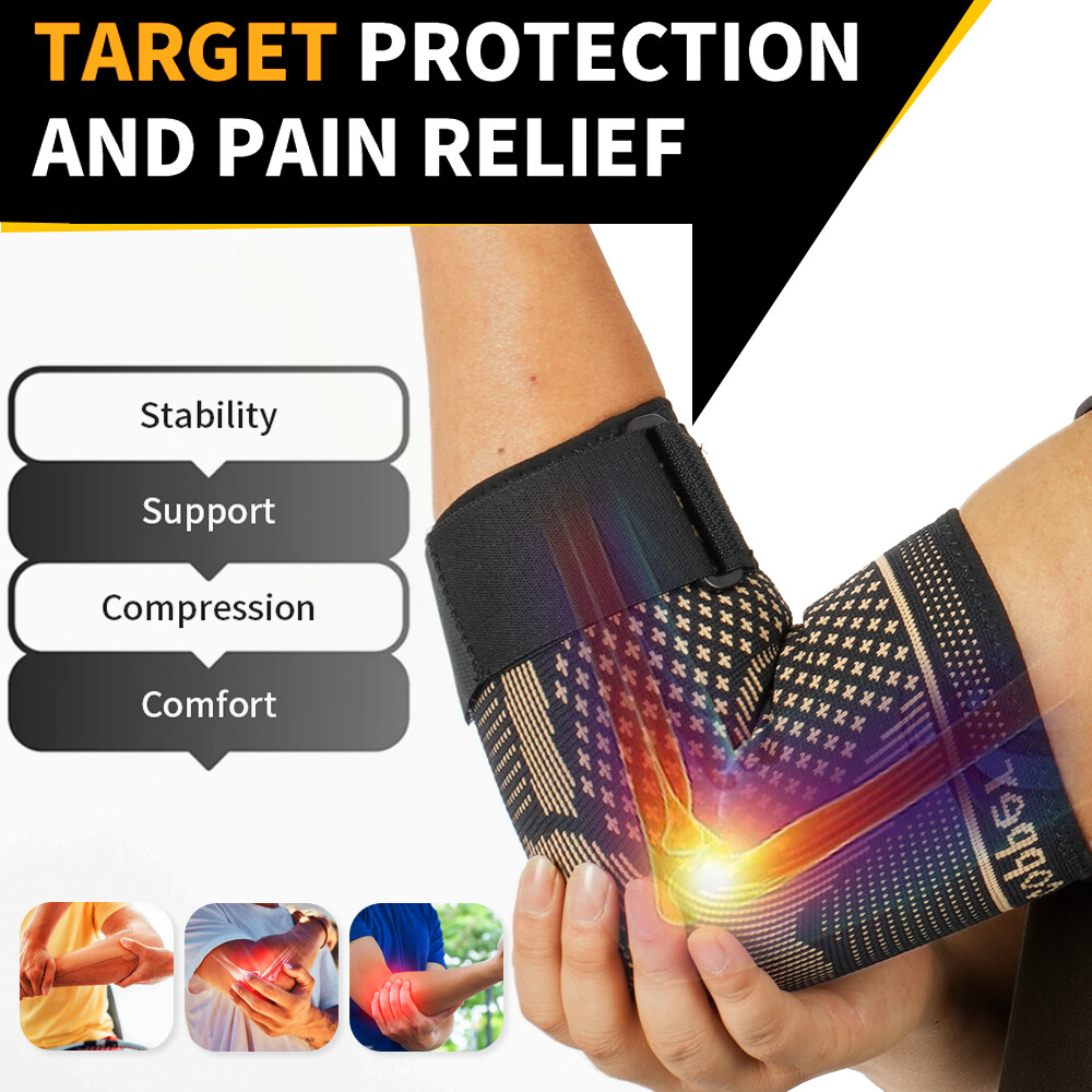 CFR Tennis Elbow Brace Support Arthritis Tendonitis Golfer Arm Joint Pain Copper