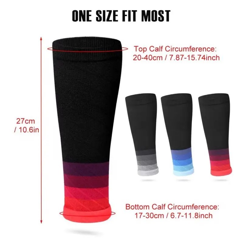 20-30mmHg Compression Calf Sleeves Running Shin Support Socks 1 Pair Unisex