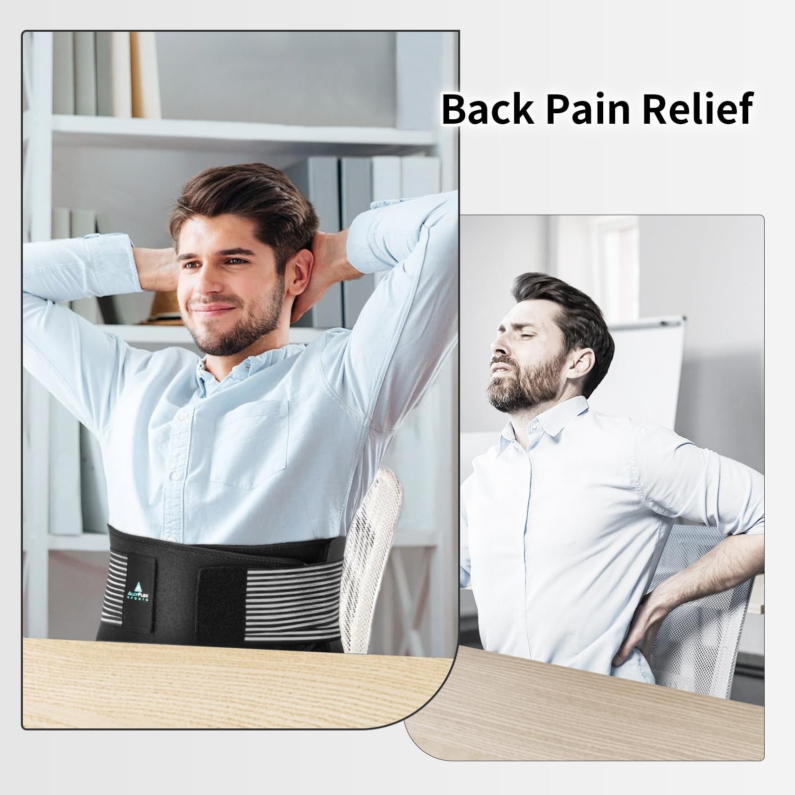 ® Back Brace Lower Back Pain Relief – Back Brace for Women and Men Under Clot…