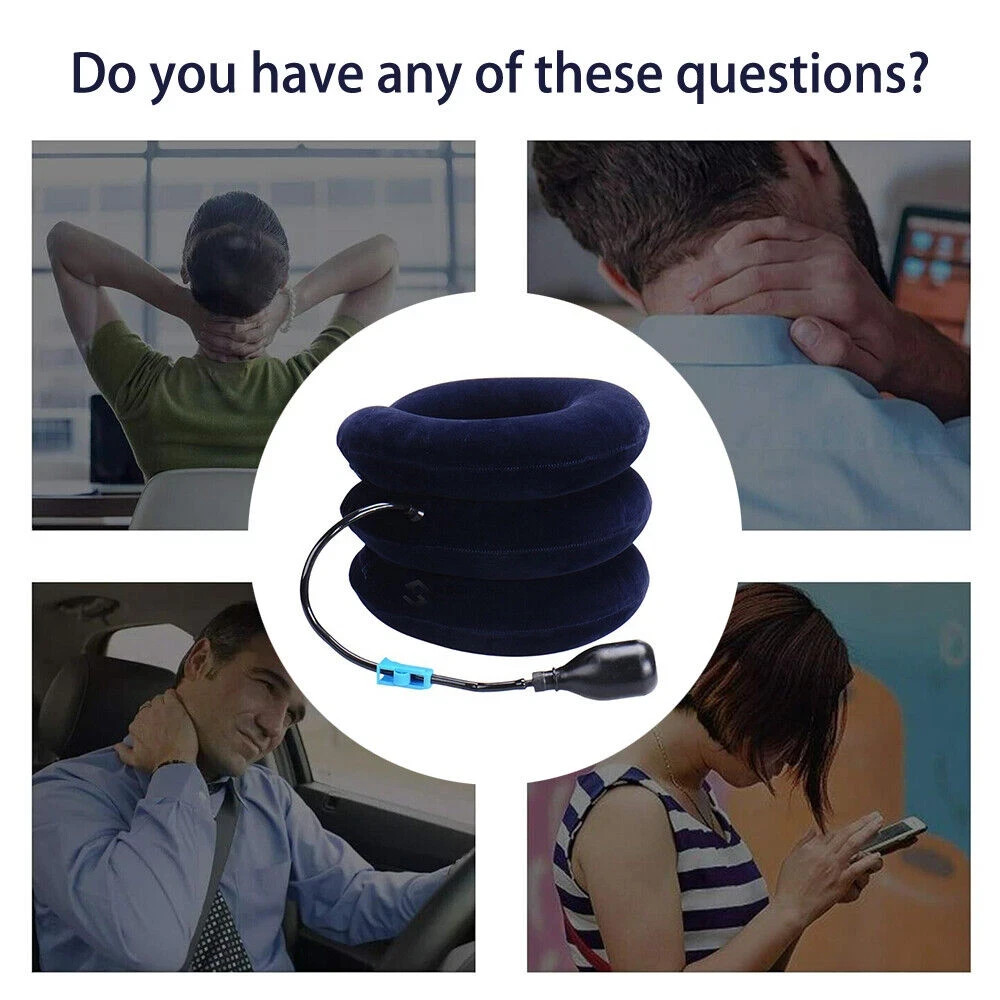 Inflatable Cervical Neck Traction Device Collar Brace Support Pain Relief